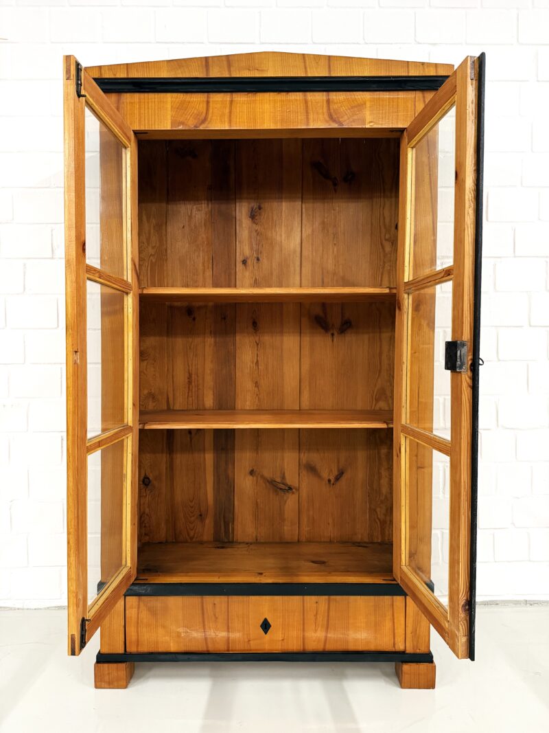 Vitrine Bücherschrank Biedermeier Kirsche 1830 Handpoliert – Bild 5